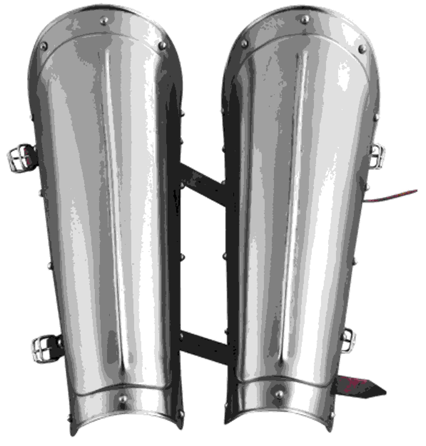 Medieval steel leg guards greaves, durable knight leg armor for LARP or cosplay