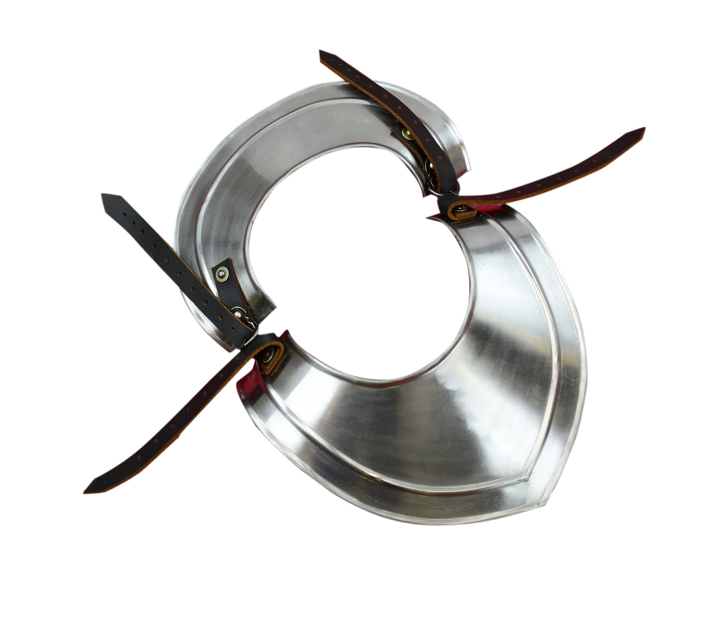 Medieval 18-gauge silver gorget armor for neck, knight, and crusader costume