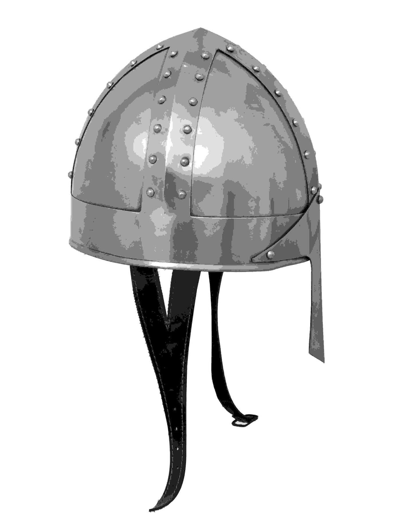 Medieval Norman nasal helmet in silver, perfect for LARP, knight, or Spartan