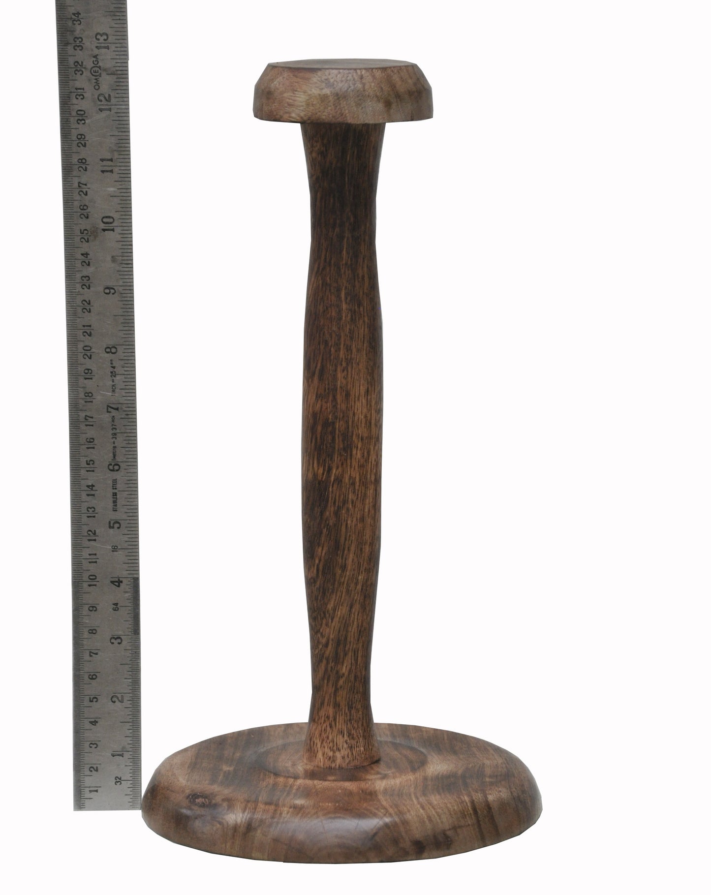 Foldable wooden helmet stand for displaying helmets, masks, hats, and more