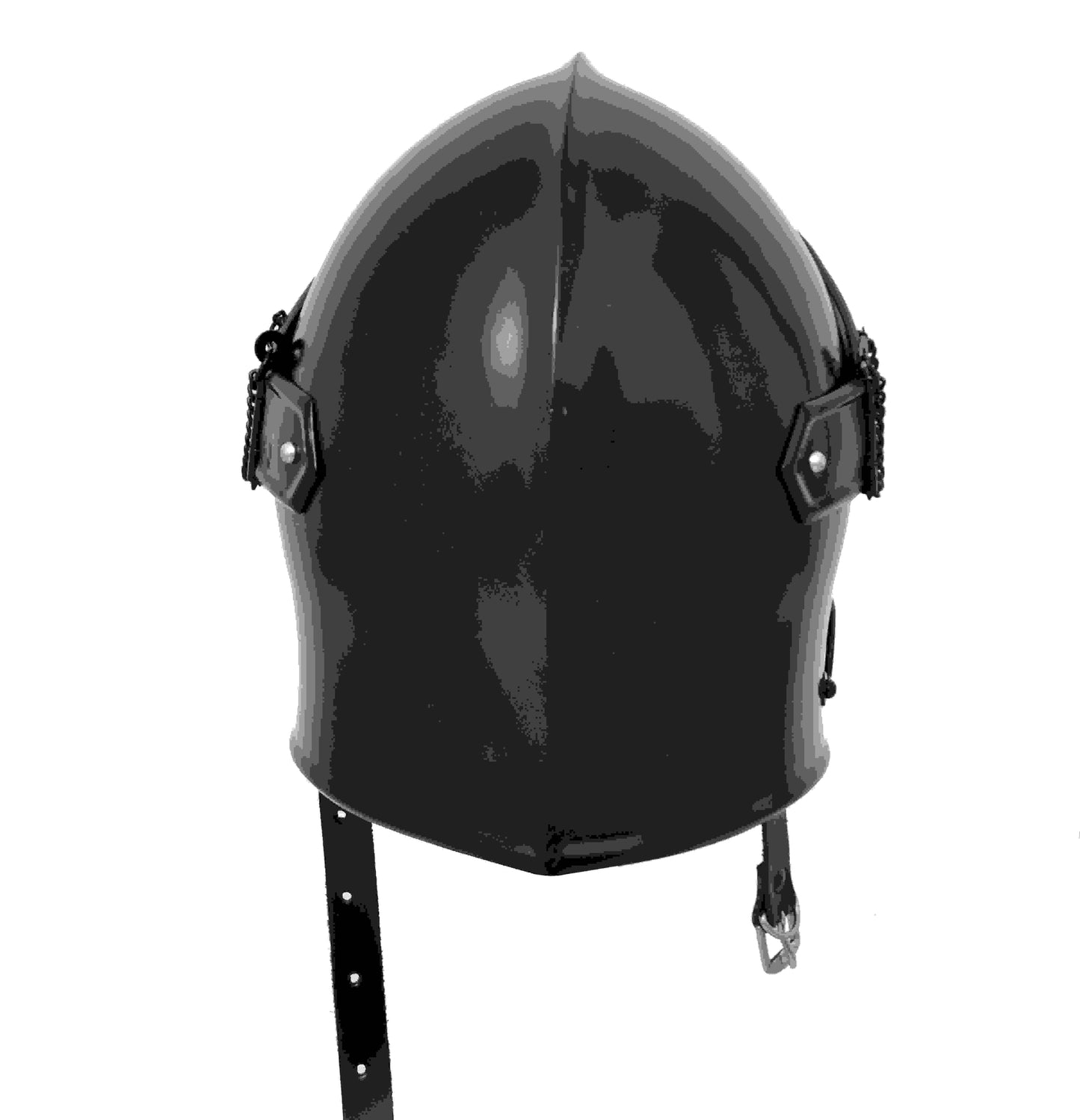 13th-century medievBlack medieval barbuta helmet for knight, Templar, crusader, Roman, or Spartanal kettle hat helmet with liner for knight or Viking cosplay (Copy)