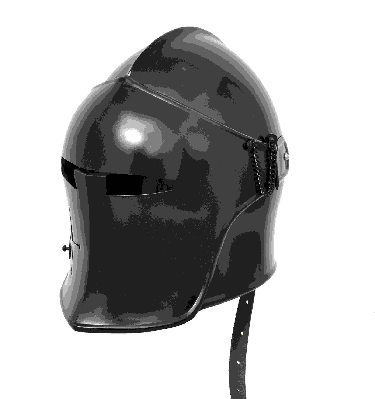 13th-century medievBlack medieval barbuta helmet for knight, Templar, crusader, Roman, or Spartanal kettle hat helmet with liner for knight or Viking cosplay (Copy)