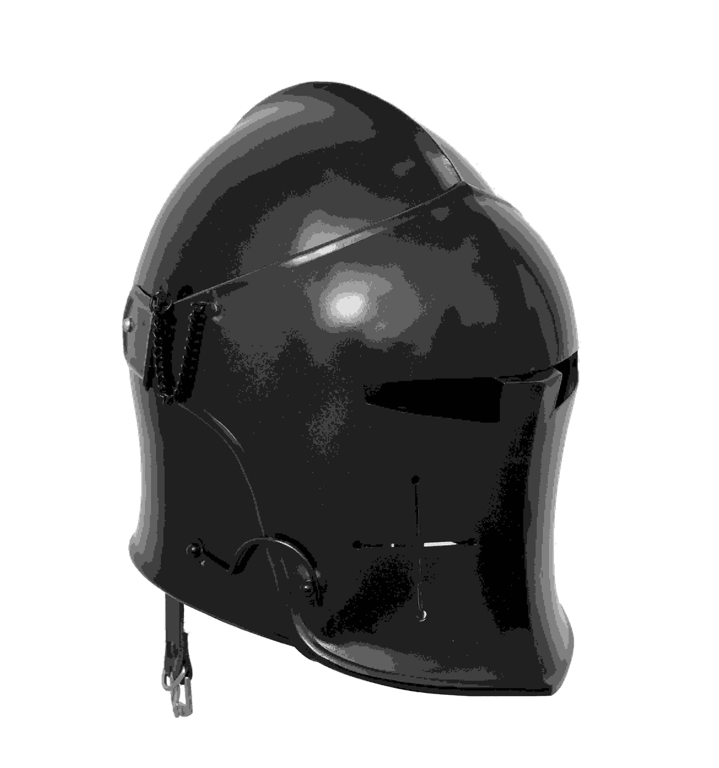 13th-century medievBlack medieval barbuta helmet for knight, Templar, crusader, Roman, or Spartanal kettle hat helmet with liner for knight or Viking cosplay (Copy)