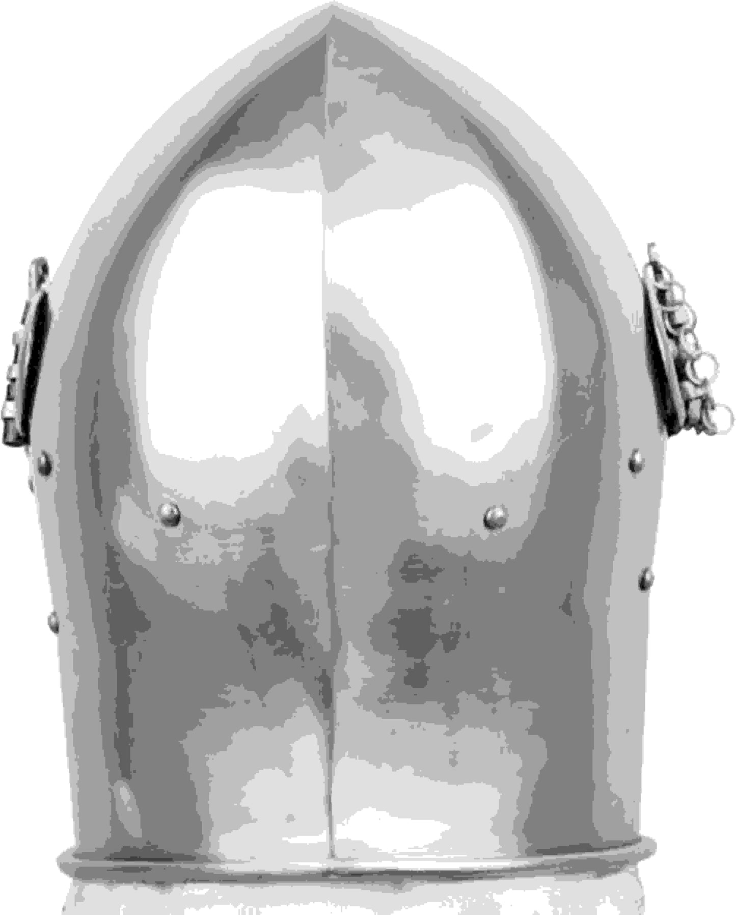 Silver medieval barbuta helmet for Templar, crusader, Viking, or cosplay armor