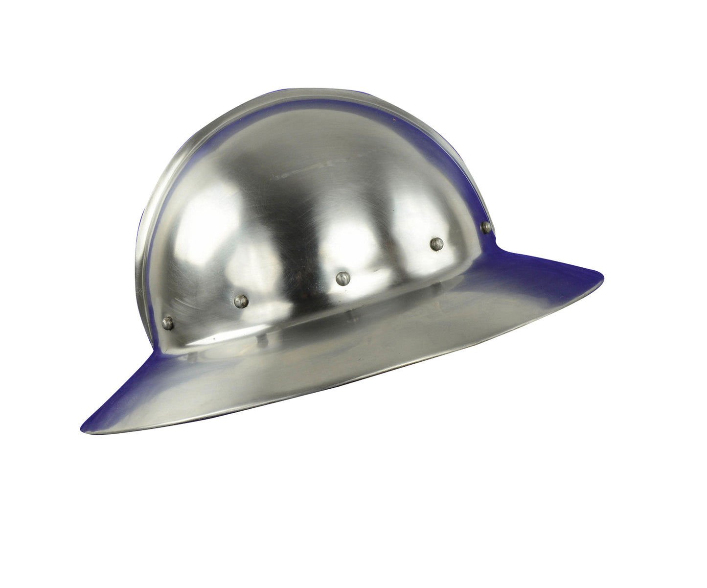 13th-century medieval kettle hat helmet with liner for knight or Viking cosplay