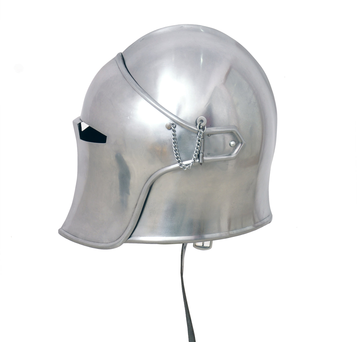 Medieval visored barbuta helmet with crusader, Spartan, and Viking style